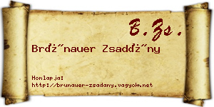 Brünauer Zsadány névjegykártya